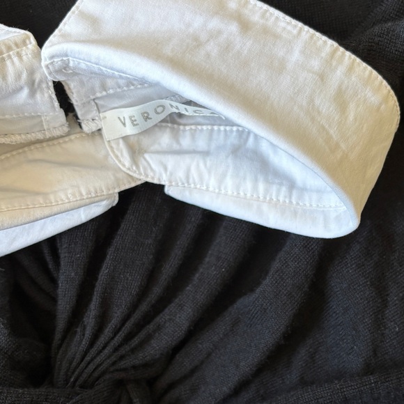 Veronica Beard Phoebe Black White Mixed Media Wool Button Up Sweater Top Size XS - Picture 11 of 12
